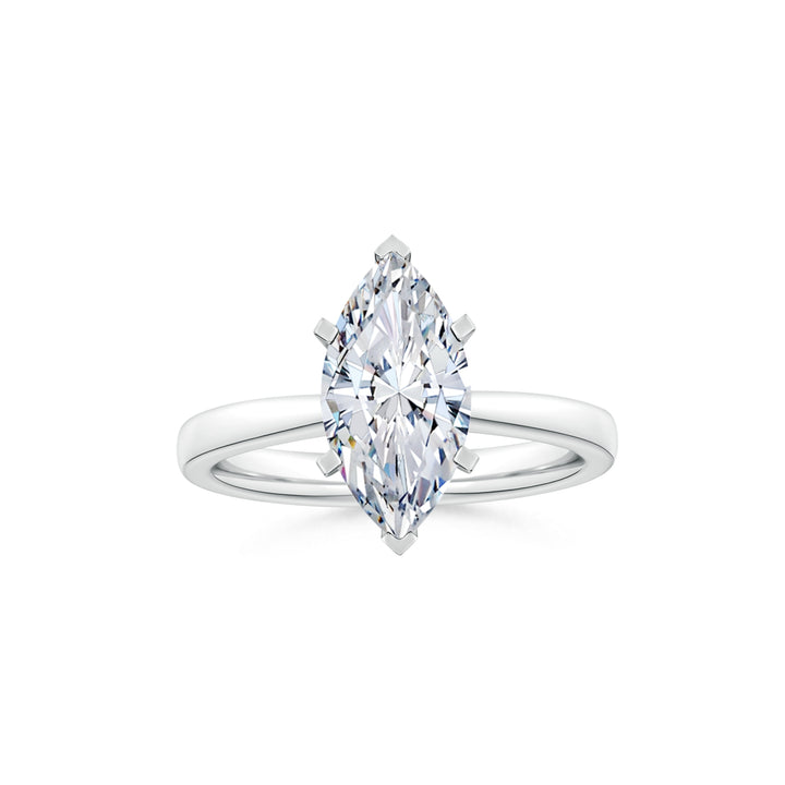 Marquise Tapered Shank Solitaire Engagement Ring