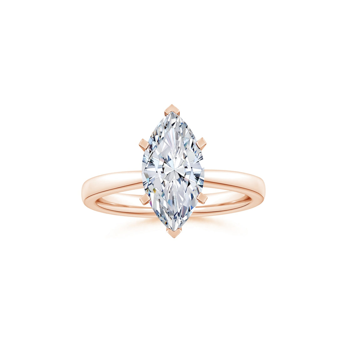 Marquise Tapered Shank Solitaire Engagement Ring