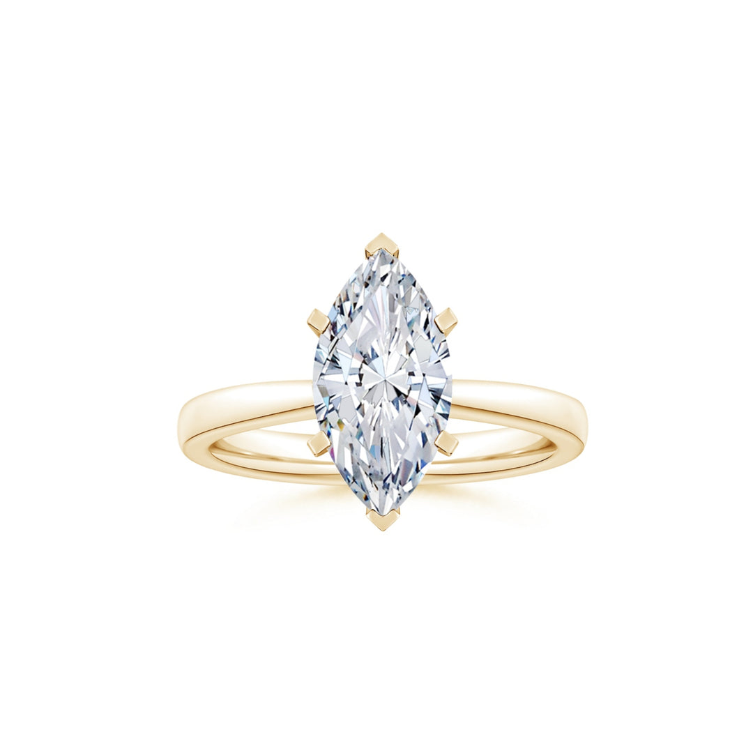 Marquise Tapered Shank Solitaire Engagement Ring